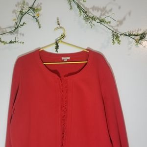 Talbots knitted raw hem blazer